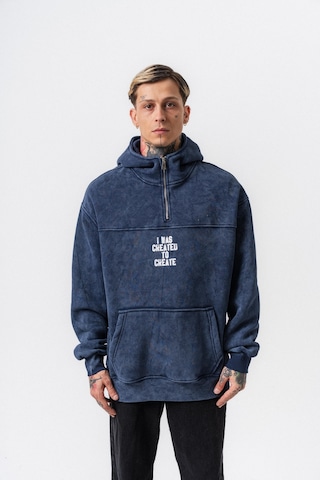 Respire Erkek Create Baskılı Kapüşonlu Oversize Hoodie Lacivert