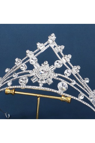 Düğün Saç Aksesuarları İçin Alaşım Saç Modeli Süslemeleri İle Gelin Rhinestone Başlık Çok Renkli