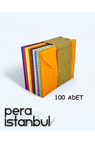 Pera İstanbul Renkli Küçük Zarf 7x9 Cm 100 Lü Paket