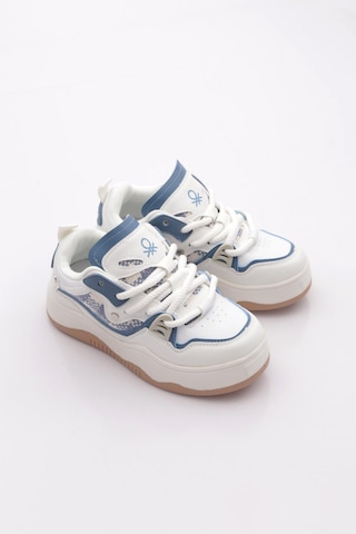 Benetton Bni-12157 Kadın Sneaker Ayakkabı Beyaz Bebe Mavi