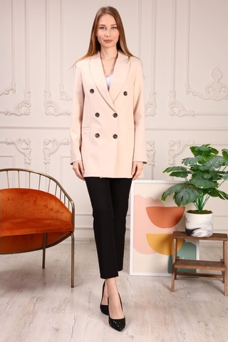 Aymeravm - Düğmeli Kadın Ceket - Rssm2604Ga Pudra