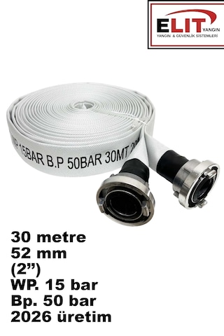 Yangın Hortumu 30 Metre Wp. 15 Bar B.p 50 Bar 52 Mm 2'' 2026 Üretim