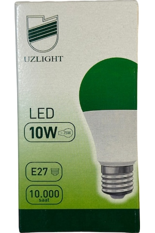 Uzlight 10w 75w 8200k Yeşil Işık E27 Duylu Led Ampul 10 Adet