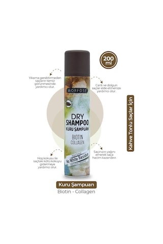 Morfose Biotin & Collagen Kahverengi Saçlar için Kuru Şampuan 200 ML