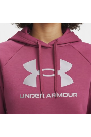 Under Armour Rival Fleece Shimmer Kadın Kırmızı Kapüşonlu Sweatshirt Kırmızı