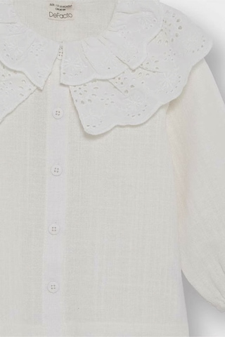 Defacto Büyük Yaka Twill Uzun Kollu Ekru Kız Bebek Gömlek F9519a5/er105 Ekru