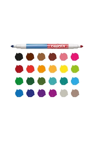 Carioca Bicolor Süper Yıkanabilir Çift Uçlu Keçeli Boya Kalemi 6'