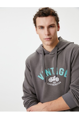 Koton Kolej Hoodie Slogan Baskılı Kanguru Cep Detaylı Lacivert 4wam70227mk Lacivert