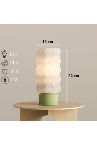 Otaru Masa Lambası: Dinginliğin Geometrik Sanatı 320-4 Yeşil