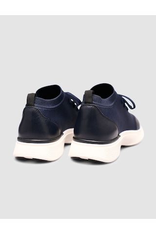 Cabani Lacivert Triko & Hakiki Dana Deri Erkek Sneaker Lacivert