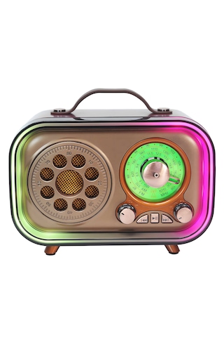 Rgb Kablosuz Şarjlı Nostaljik Radyo Mp3, Sd, Usb Bluetooth Hoparlör