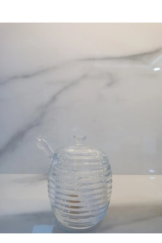 Lorenzo Kaşıklı Cam Bal Kavanozu