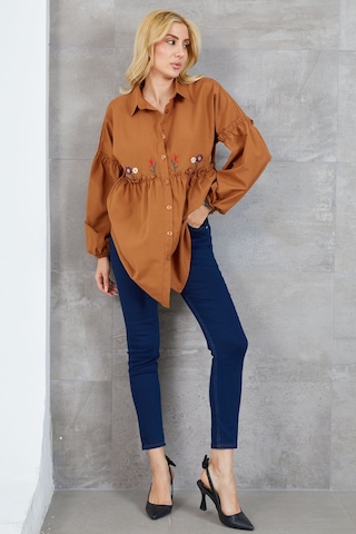 Dparis Çiçek Nakışlı Gömlek