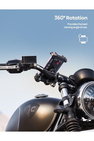 Lamicall Motosiklet Ve Bisiklet Telefon Tutucu 360 Derece Döndürülebilir Bm02black
