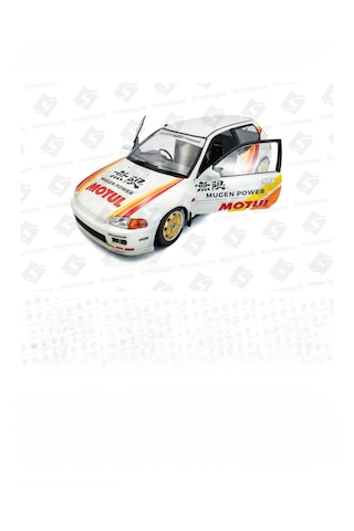 Solido 1:18 1992 Honda Civic Eg6 Works Mugen Racing White Model Araba