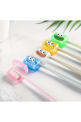 Willowhaven 5 Adet Şeffaf Sosis Ağız Tasarımlı Diş Fırçası Kılıfı - Toz Geçirmez Ve Bakteri Önleyici