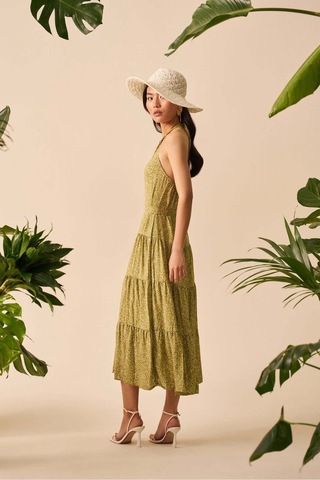 Mathilda Store Kadın Halter Yaka Midi Elbise