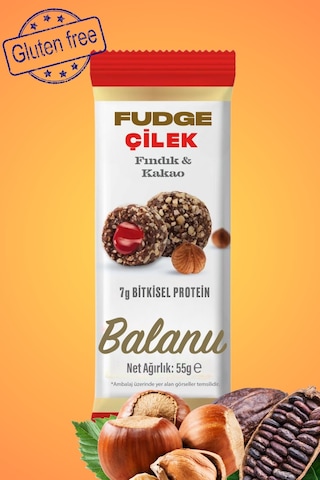 Fudge Fındık Kaplı Çilekli Bademli Meyve Topları 55g X3 Adet
