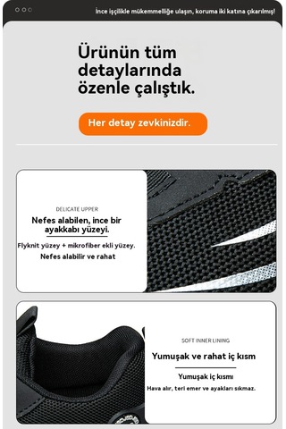 Uçan Dokuma Düğmeli Delinmeye Dayanıklı İş Ayakkabıları Siyah