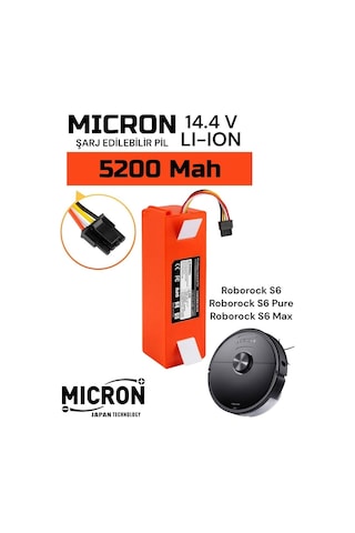 Roborock S6 , S6 Pure Batarya Kutulu 5200mah Pil Akıllı Robot Süp