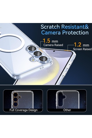 Samsung Galaxy S25 Uyumlu Kılıf Şeffaf Magsafe Sert Silikon