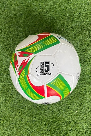Futbol Topu Sert Zemin Halı Saha 5 Numara Beyazkırmızıyeşil