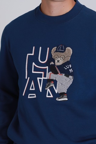 Lufian Pıtcher Erkek Sweatshirt Saks Saks 112030138100240 Saks