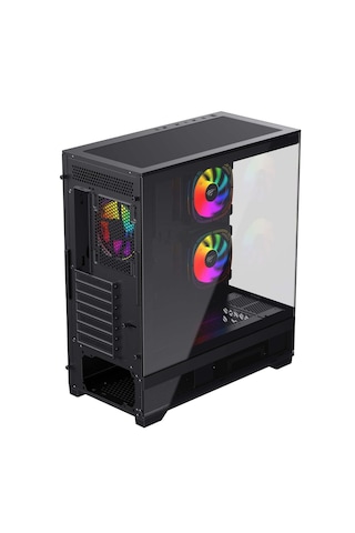 Havit CF925 Tamperli Cam 3 RGB Fanlı Oyuncu Bilgisayar Kasası Siyah