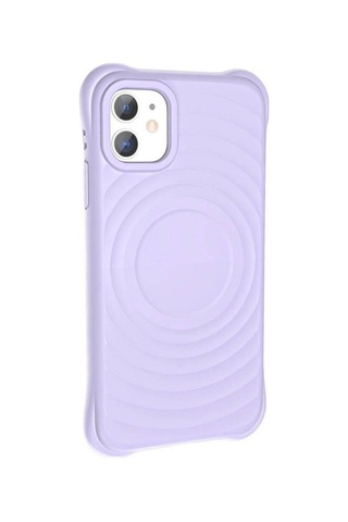 Apple Uyumlu iPhone 11 M-safe Şarj Özellikli Airbagli Mat Görünümlü Zore Hepi Kapak Lila