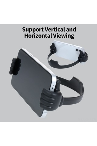 Xiyyadms Siyah Parmak Tipi Abs Telefon Tutucu - Sabit Ve Sağlam, Taşınabilir, 7 İnç Altı Telefon Ve Tabletler İçin Uygun Siyah