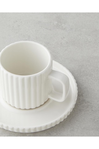 12 Parça 6 Kişilik Porselen Satürn Kahve Fincan Takımı