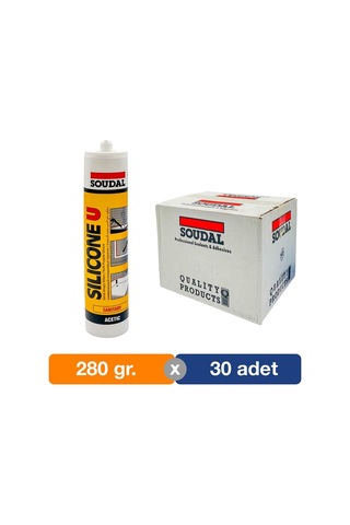 Soudal Silicone U Genel Amaçlı Silikon Kartuş Şeffaf 280 Gr. - 30'lu Paket
