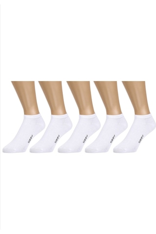 Ozzy Socks 5 Çift Dikişsiz Pamuklu Beyaz Patik Çorap Yazlık Dayanıklı Topuk Ve Burun Beyaz
