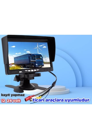 Pal Ntsc 7'' Araç Ekran Kayıt Yapmaz Usb Aux Girişi Yoktur 12 24v