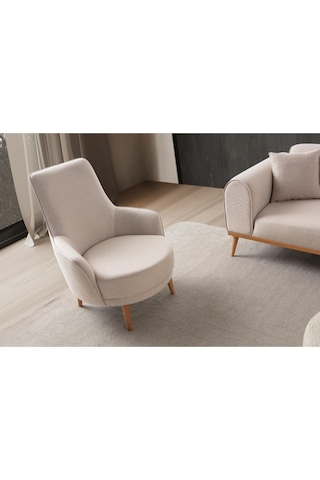 Rebull Keten Berjer Sütlü Kahve Tekli Koltuk Sütlü Kahve