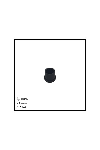 Plastik İç Tapa, Yuvarlak, 21 Mm 4 Adet Siyah