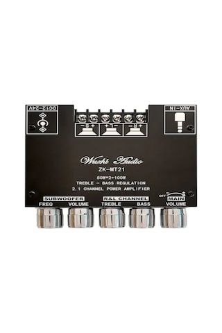 Ruicoo 2.1 Kanal Bt 5.0 Hoparlör Güçlendirici Modülü - Aux Girişi, Tiz Ve Bass Ayarı, 50wx2+100w, Dıy Seti