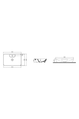 Tezgah Üstü Set Üstü Lavabo 40 62 Delikli Quarter Bath Smooth Line Beyaz