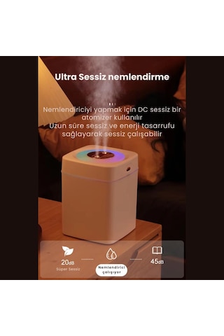 Polham 3 Litre Nano Ultrasonik Çift Püskürtmeli Hava Nemlendirici, Buhar Makinası, Koku Eklenebilir