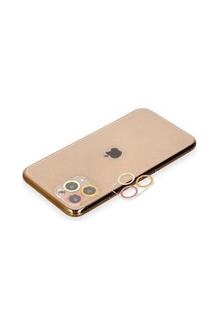 Newface Apple iPhone Uyumlu 11 Pro Renkli Kamera Lens Koruma Cam Semeglbl - 65 - Turuncu-kırmızı