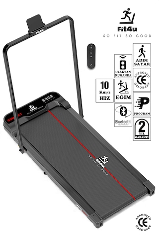Adımsayar, Program, Bluetooth, Ce Belgeli, Eğim Ayarlı, Kumandalı, 10km Hız, Katlanabilir Koşu Bandı