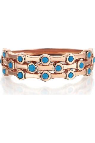 Reis T9658 Triple Firuze Yüzük Pembe Altın