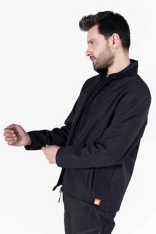 Dik Yaka Cepli Softshell Mont Siyah