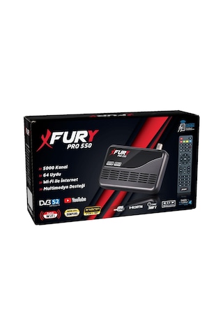 Fury Pro 550 Çanaklı - Çanaksız Wi-Fİ Dahil Full HD Uydu Alıcısı