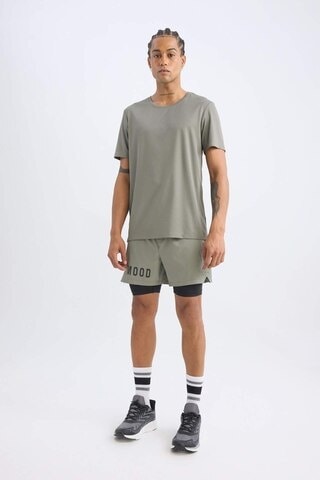 Defacto Defactofit Slim Fit Dar Kesim Bisiklet Yaka Baskılı Sporcu Kısa Kollu Tişört X6142az25spkh457 Haki