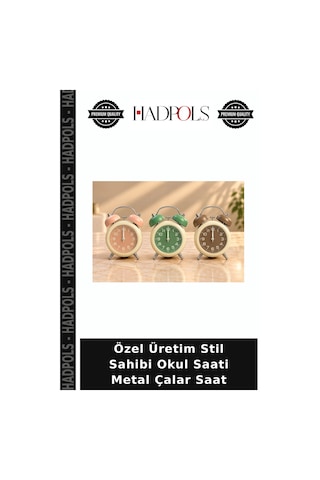 Özel Üretim Stil Sahibi Okul Saati Metal Çalar Saat Çok Renkli