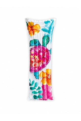 Intex Kaplumbağa Desenli Şişme Deniz Yatağı 183x69 Cm Çiçek Desenli Havuz Ve Plaj Yatağı Çok Renkli