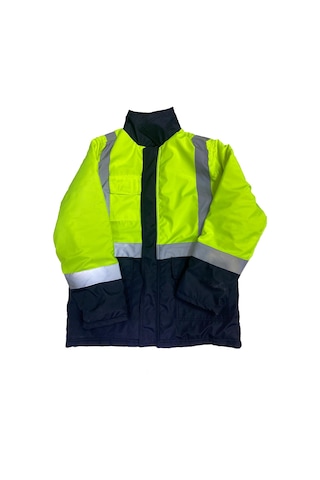 Bondit Kumaştan Kapitoneli Çok Cepli Yerli Işci Parkası / Montu