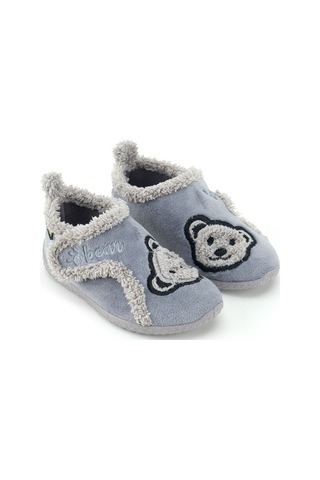 Gezer Erkek Çocuk Kışlık Pvc Rahat Taban Tek Cırt Cırtlı Ayarlanabilir Kemer Ev Okul Kreş Panduf Aya Gri