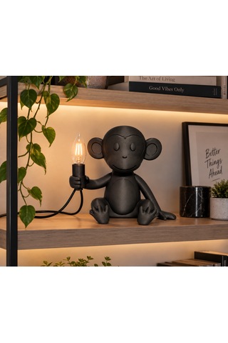 3dlab Moko 3d Baskı Maymun Figürlü Masa Lambası Siyah